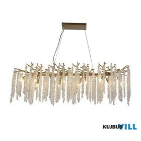   ALADDIN 10825-10GO Lux&Belle 10LT Bar Pendant-Matt Gold Metal & Clear Crystal