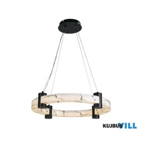   ALADDIN 10868-1BK Moonbeam LED Pendant, Black Metal > Marbleised Resin