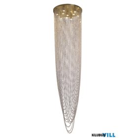   ALADDIN 10883-10SB Swoop 10Lt Pendant, Satin Brass > Clear Crystal