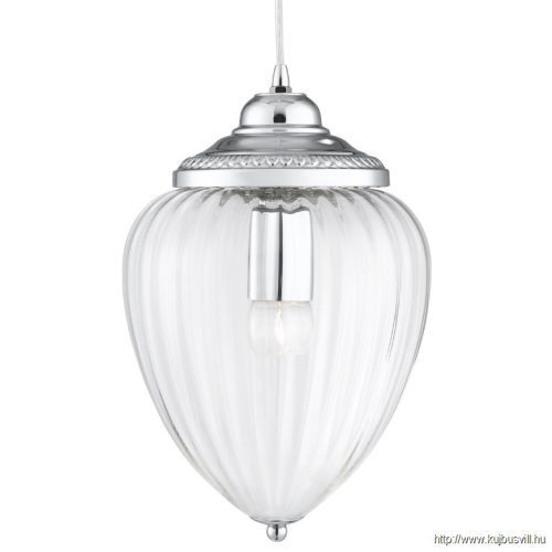 ALADDIN 1091CC Moscow Pendant - Chrome > Ribbed Glass