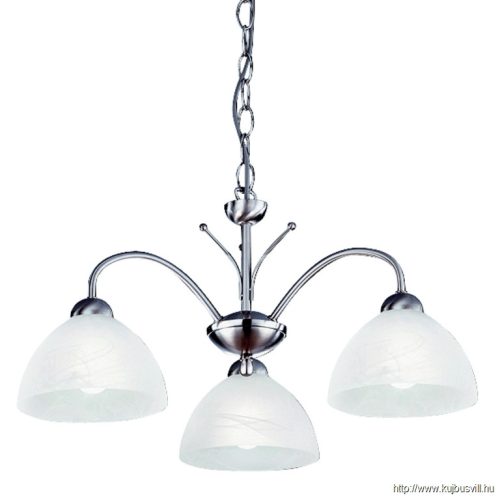 ALADDIN 1133-3SS Milanese 3Lt Pendant- Satin Silver > Alabaster Glass