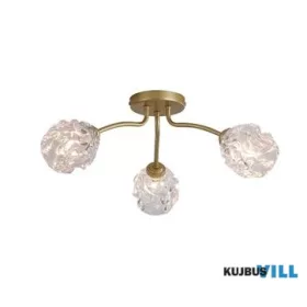   ALADDIN 11523-3GO Astral 3Lt Flush, Gold Metal With Glass Shades
