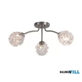   ALADDIN 11523-3SN Astral 3Lt Flush, Satin Nickel Metal With Glass Shades