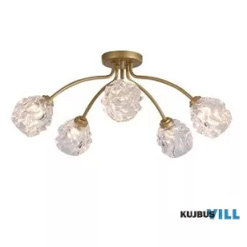   ALADDIN 11525-5GO Astral 5Lt Flush, Gold Metal With Glass Shades