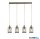 ALADDIN 1164-4AB Pipes  4Lt Bar Pendant - Antique Brass Metal > Seeded Glass