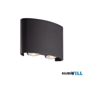   ALADDIN 1224-4BK Shadows LED Outdoor Wall Light, Black Aluminum