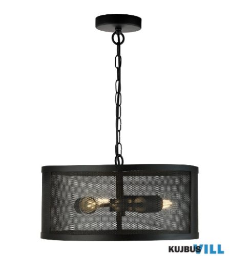 ALADDIN 12483-3BK Fishnet 3Lt Drum Pendant - Black Metal Mesh