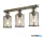 ALADDIN 1263-3AB Pipes 3Lt Flush - Antique Brass Metal & Seeded Glass