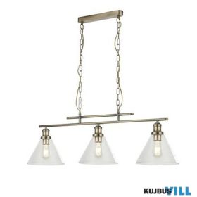   ALADDIN 1277-3AB Pyramid 3Lt Pendant - Antique Brass > Glass Shades