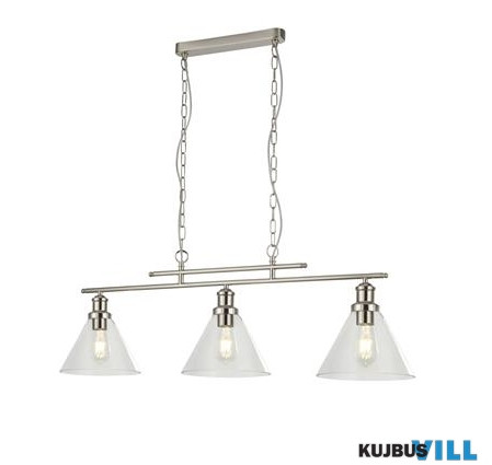 ALADDIN 1277-3SS Pyramid 3Lt Bar Pendant - Satin Silver Metal > Glass