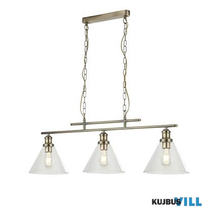 ALADDIN 1277-3SS Pyramid 3Lt Bar Pendant - Satin Silver Metal > Glass