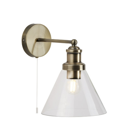 ALADDIN 1277AB Pyramid Wall Light - Antique Brass > Glass Shades