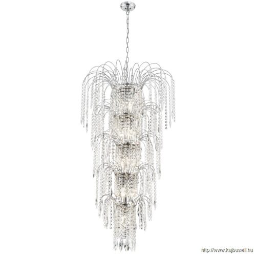 ALADDIN 1313-13CC Waterfall 13Lt Pendant - Chrome > Crystal