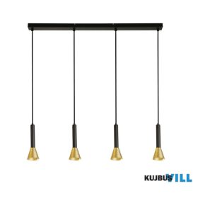   ALADDIN 13611-4BGO Signal 4Lt Bar Pendant - Black > Gold Metal