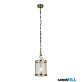   ALADDIN 14106-1AB Lux & Belle Pendant - Antique Brass Metal & Clear Glass