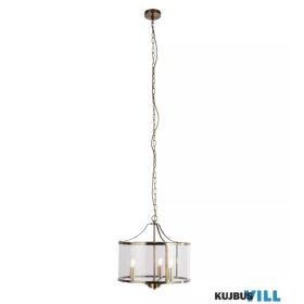  ALADDIN 14106-3AB Lux & Belle 3Lt Pendant - Antique Brass Metal & Clear Glass