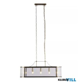   ALADDIN 14106-5AB Lux & Belle 5Lt Pendant - Antique Brass Metal & Clear Glass