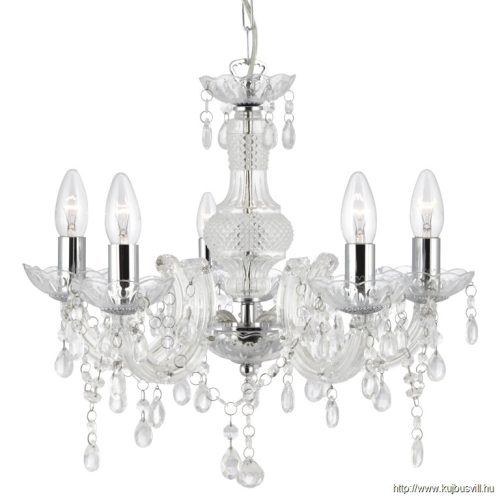ALADDIN 1455-5CL Marie Therese 5Lt Pendant - Clear Glass > Acrylic