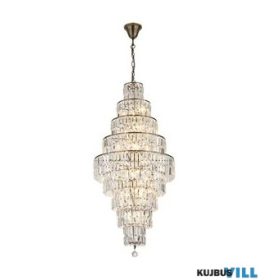   ALADDIN 1500-13AB Empire 13Lt Chandelier - Antique Brass> Clear Glass