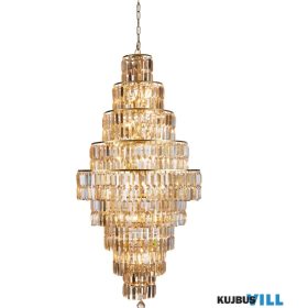   ALADDIN 1500SB Empire 13Lt Chandelier - Satin Brass Metal > Champagne Glass