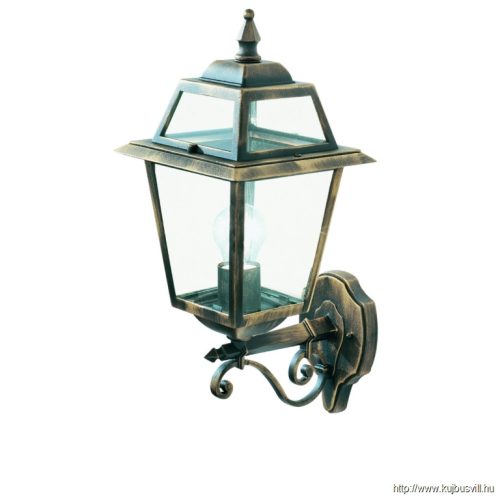 ALADDIN 1521 New Orleans Outdoor Wall Light- Black Gold, Clear Glass,IP44