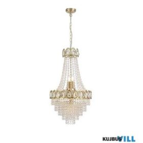   ALADDIN 1611-6SB Louis Phillipe 6Lt Pendant Lamp, Satin Brass with Clear crys