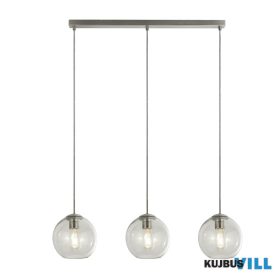  ALADDIN 1623-3CL Balls 3Lt Bar Pendant - Chrome > Clear Glass