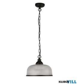   ALADDIN 1682BK Highworth Pendant - Matt Black Metal > Holophane Style Glass