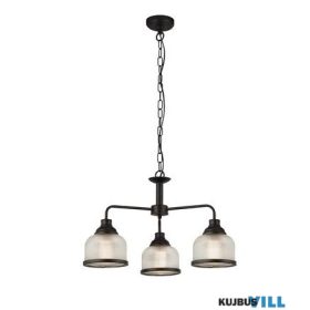   ALADDIN 1683-3BK Highworth 3Lt Pendant - Black Metal > Holophane Style Glass