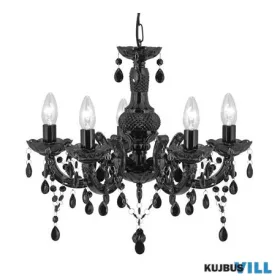   ALADDIN 1685-5BK Highworth 5Lt Pendant - Black Metal & Holophane Style Glass