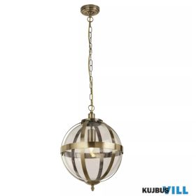   ALADDIN 1717-30AB Lux & Belle 30cm Pendant -Antique Brass Metal  & Clear Glass