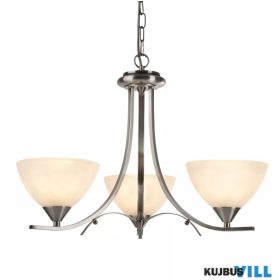   ALADDIN 1723-3SS Lux & Belle 3Lt Pendant - Satin Silver & Alabaster Glass