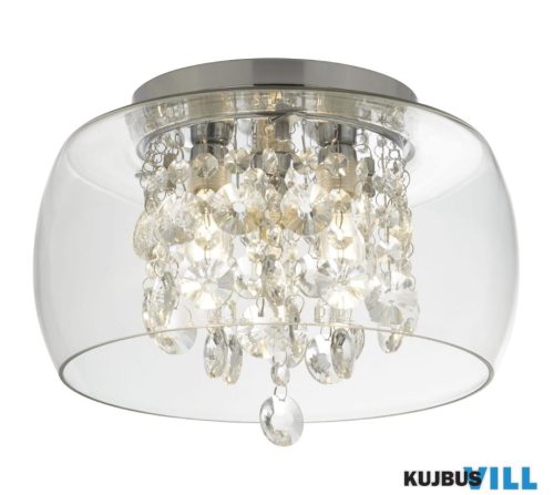 ALADDIN 1773CC Curva 3Lt Flush Bathroom Light-Chrome, Crystal > Glass, IP44