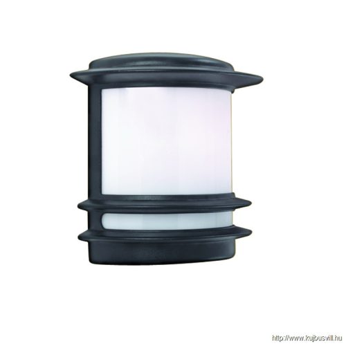 ALADDIN 1812 Stroud Wall Light- Black Metal > White Polycarbonate, IP44