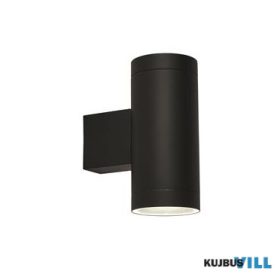   ALADDIN 19082BK Rochester Outdoor 2Lt Wall Light - Black Metal & Glass