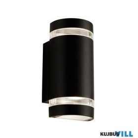   ALADDIN 2002-2BK-LED Sheffield Outdoor 2Lt Wall Light - Black, Glass & Polycarb
