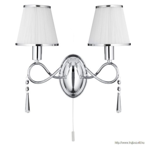 ALADDIN 2032-2CC Simplicity 2Lt Wall Light - Chrome, Glass > White Shades