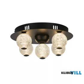   ALADDIN 20923BK Asteroid LED Flush, Black Metal with Clear Acrylic Balls
