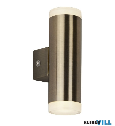 ALADDIN 2100AB Metro LED 2Lt Outdoor Wall Light - Antique Brass > Glass