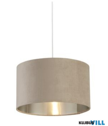 ALADDIN 21035TA Taupe Velvet Shade with Silver Inner - 38cm