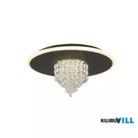   ALADDIN 21126-32BK Deluge LED Flush, Black Metal with Crystal Glass