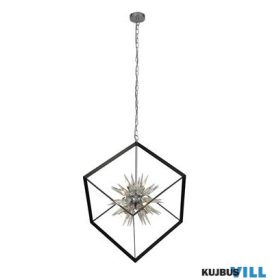   ALADDIN 22606-1BK Stellar 6Lt Pendant- Black Metal > Crystal Glass