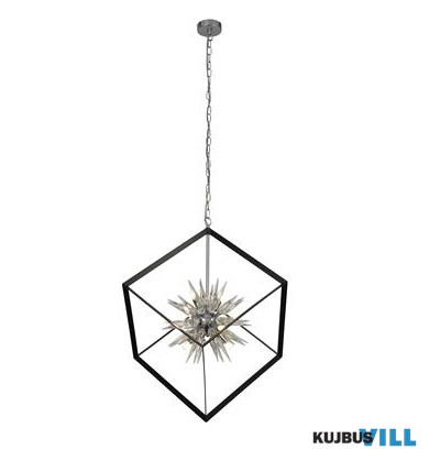 ALADDIN 22606-1BK Stellar 6Lt Pendant- Black Metal > Crystal Glass