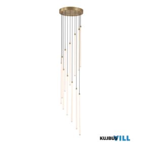   ALADDIN 22712SB Flare LED 12Lt Stairwell Pendant, Satin Brass