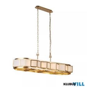   ALADDIN 23013-8GO Lux&Belle 8LT Oval Pendant-Gold Metal & Acrylic