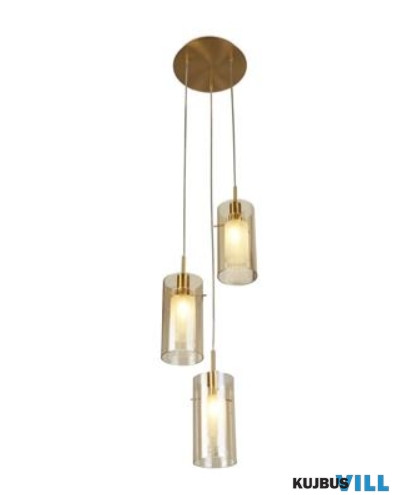 ALADDIN 2303-3CP DUO 3 3Lt Multi-Drop Pendant - Bronze > Champagne Glass