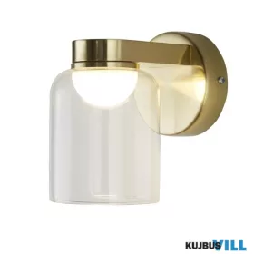   ALADDIN 23083-1SB Highball LED Wall Light, Satin Brass & Clear Glass IP44