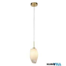   ALADDIN 23141-1SB Rocky 1Lt Pendant, Satin Brass Metal  > Glass