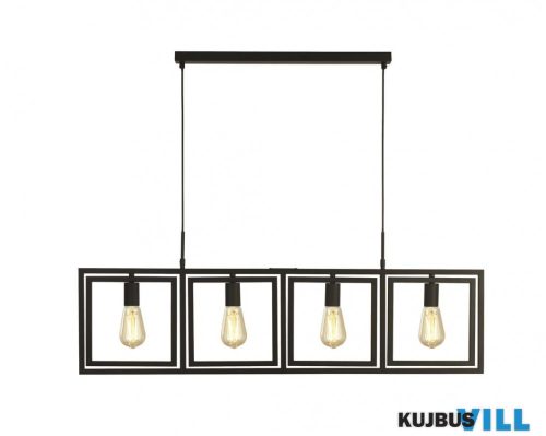 ALADDIN 23203-4BK Plaza 4Lt Adjustable Pendant - Matt Black Metal