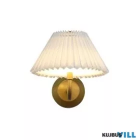   ALADDIN 23310GO Danish Rechargeable Wall Light, Gold Metal with White Pleate